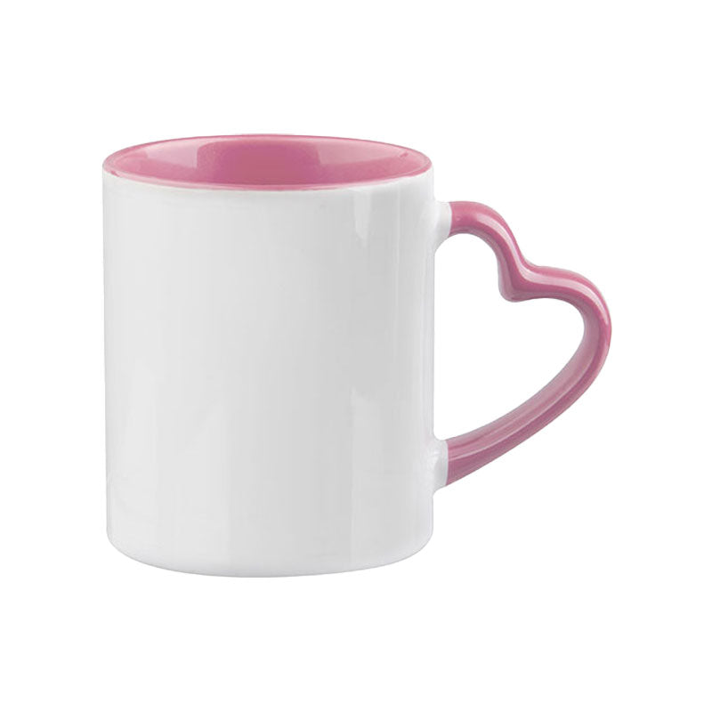 Taza blanca fondo y asa de corazón