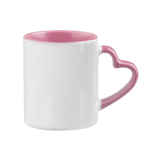 Taza blanca fondo y asa de corazón