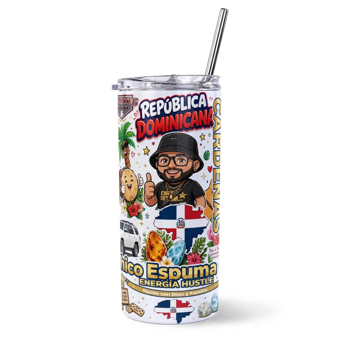 Tumbler Skinny 16oz República Dominicana - Familia Cárdenas | Edición RD 056
