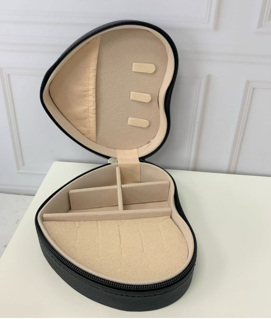 Mini Joyero Corazón Viajero - Estuche Organizador con Zipper