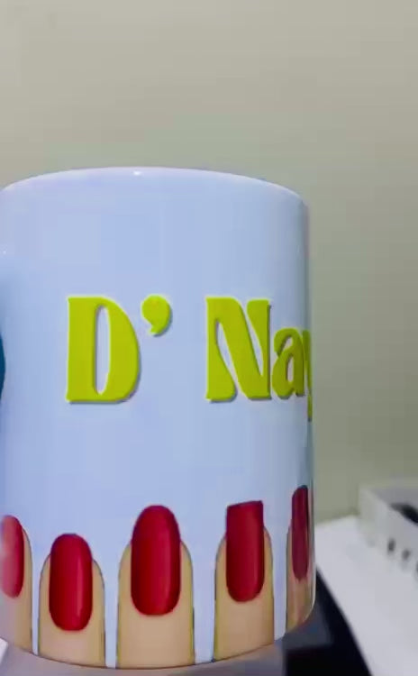 Taza D' Nairobi Nails GLAM - Con Pedrería Real Pegada a Mano