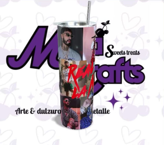 Tumbler Fan Edition Anuel AA - Real Hasta La Muerte - Collage Personalizado 20oz