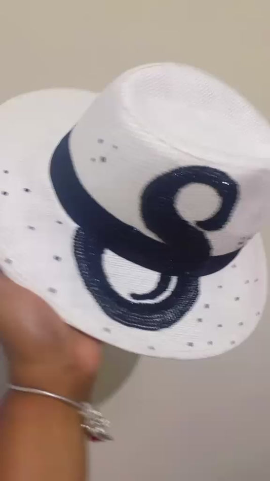 Sombrero Panamá Blanco con Inicial Personalizada