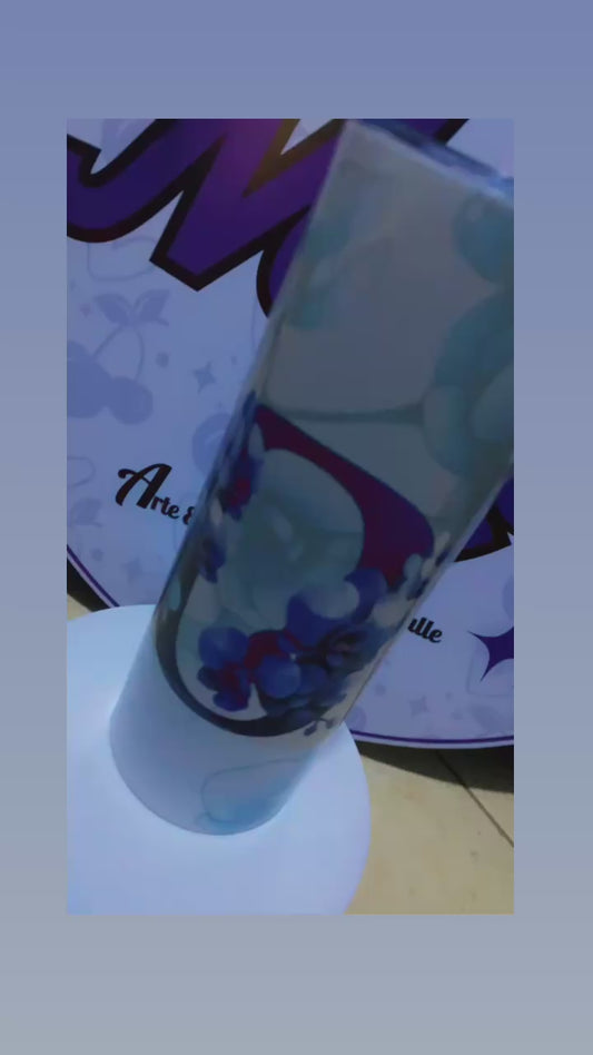 Tumbler Inicial Floral Azul | Edición Orquídeas 20oz